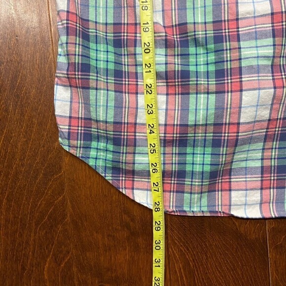 Vineyard Vines Whale Button Down Plaid Green Pink Shirt Cotton Men's Size XS - Picture 7 of 9